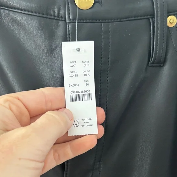 J. Crew Black Leather  Pants - Picture 3 of 5
